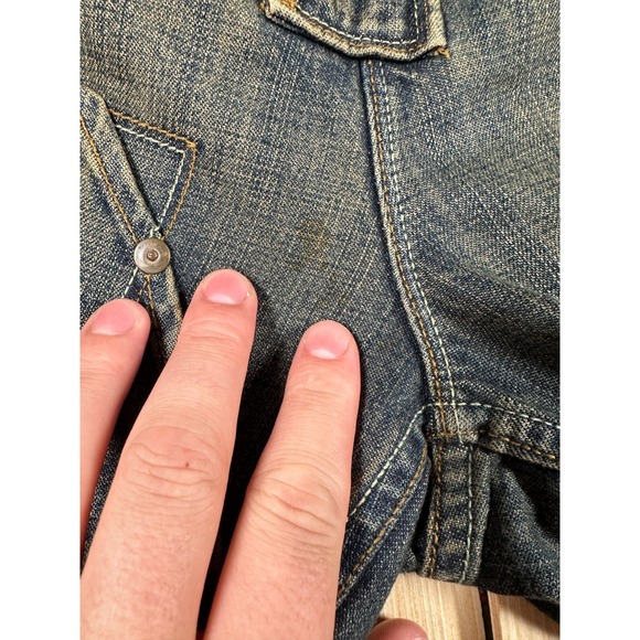 VTG Sean John Carpenter Jeans Mens 30 Blue Cotton High Rise Wide Leg Double Knee - Picture 10 of 11